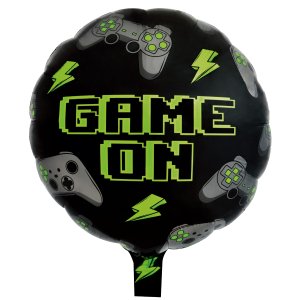 Folieballong - Game On - Rund - 46 cm