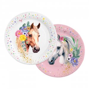 Papptallrikar - Hästar - 23 cm - 8-pack