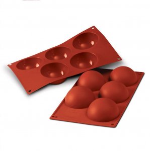 Silikonform - 5 halvklot - Ø8cm