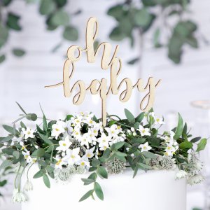 Cake Topper - Oh Baby - Trä