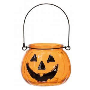 Värmeljushållare - Halloween - Orange pumpa