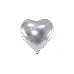 Folieballong Hjärta Silver