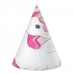 Partyhattar - Unicorn - Regnbågsfärger - 6-pack
