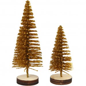 Nissetillbehör - Granar - Guld - 5-pack
