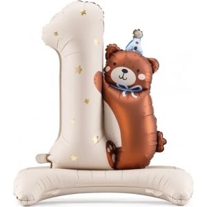 Folieballong - Nalle 1 år 81 cm