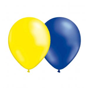 Ballonger - Metallic - Blå/Gul - 25-pack