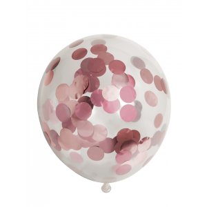 Konfettiballonger - Metallic roséguld - 6-pack