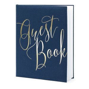 Gästbok - Marin/Guld