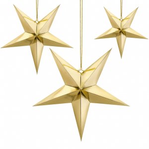 Hängande stjärna - Guld - Storlek: 30 cm