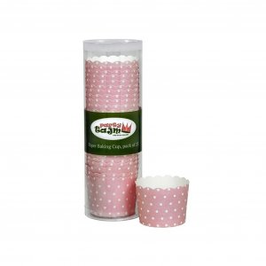 Stabila muffinsformar - Babyrosa med vita prickar - 25-pack