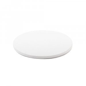 Tjock tårtbricka - Rund Vit med slät kant - 1,2 cm tjock, 25 cm i diameter