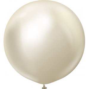 Ballonger enfärgade - Premium 60 cm - White Gold Chrome