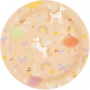 Papptallrikar - Unicorns & Prinsessor - 18 cm diameter - 6-pack
