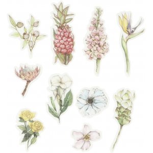 Washi stickers - blommor - stl. 25-60 mm - 30 st