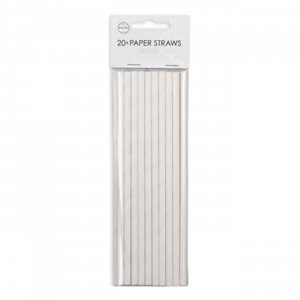 Papperssugrör - Vita - 20-pack