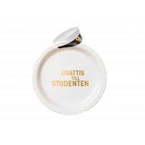 Papperstallrikar - Studentmössa - 8-pack (23 cm)