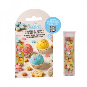 Ätbara pappersdekorationer - Blommor - Pastell - Decora - 1 g