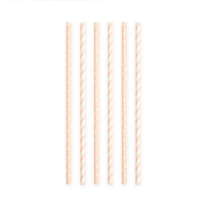 Papperssugrör - Ljusrosa - Randiga/Prickiga - 20-pack