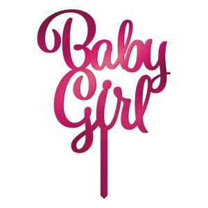 Cake topper - Baby Girl - Akryl - Rosa