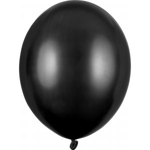Ballonger - Metallic - Svarta - 10-pack