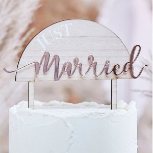Cake topper - Trä/Akryl - Just Married