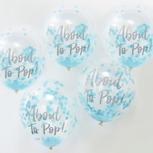 Konfettiballonger - About to pop - Blå - 5-pack