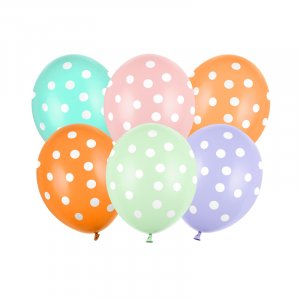 Ballonger - Prickar - Pastellmix - 6-pack