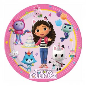 Papptallrikar - Gabbys Dockskåp - Rosa - 23 cm - 8-pack