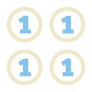 Pappersdekorationer - Cirklar - Blå 1:or