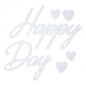 Självhäftande dekoration - Happy day - Vit