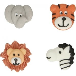 Sockerdekorationer - Djur Safari - Funcakes - 12 st