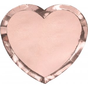 Desserttallrikar - Hjärta - Roséguld - 6-pack