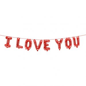 Ballonggirlang - I love you - Röd