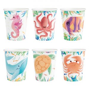 Pappmuggar - Havstema - 6-pack