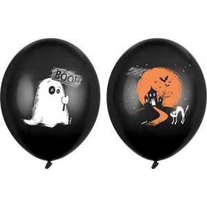 Ballonger -Halloween Svarta - Spöke och spökhus- 50-pack