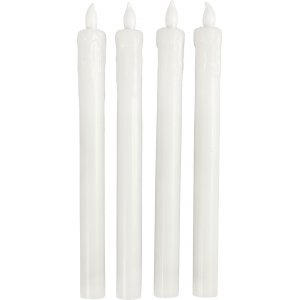 LED Stearinljus - H: 24,5 cm - Dia. 20 mm - 4 st