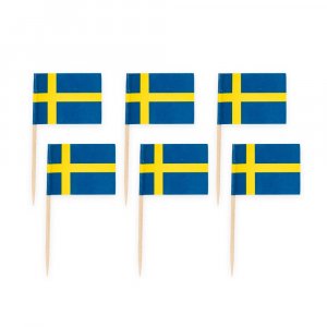 Cake Picks - Svenska flaggan - 50-pack