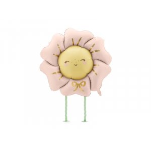 Folieballong - Blomma - Rosa/Gul
