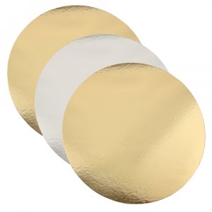 Tårtbricka - 3-pack - Guld/Silver - 26 cm