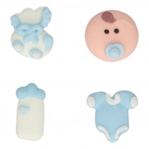 Sockerdekorationer - Babymix - Blå - 6-pack