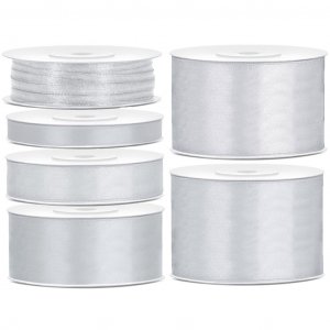Satinband - 25 m - Silver - Bredd: 3 mm