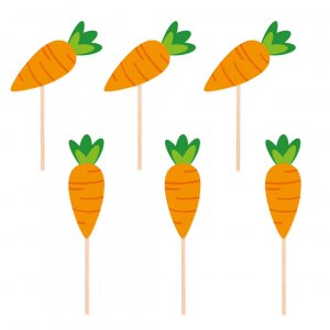 Cake picks - Morötter - 6-pack