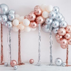 Ballongbåge med streamers - Metallics