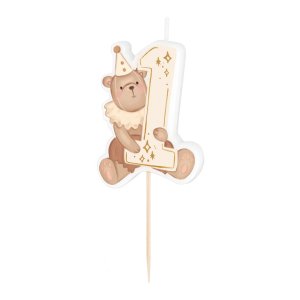 Tårtljus - 1st Birthday - Nalle