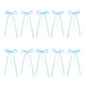 Cake Picks/Cake topper - Rosetter - Ljusblå - 10-pack