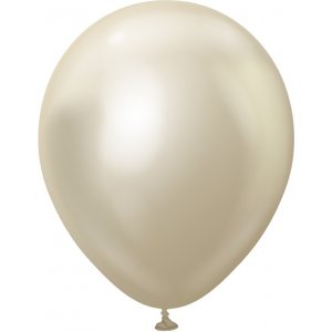 Ballonger enfärgade - Premium 30 cm - White Gold Chrome - 10-pack