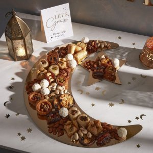 Serveringsfat - Måne/Stjärna - Guld