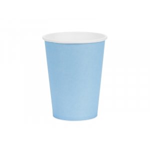 Pappersmugg - Ljusblå - 6 st