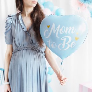 Folieballong - Blått hjärta - Mum to be