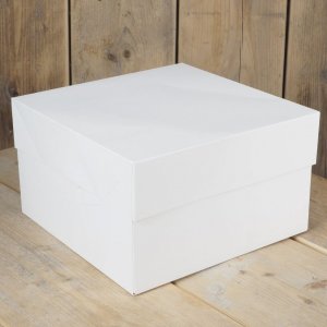 Tårtbox - Vit - 25x25x15 cm